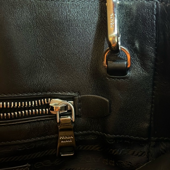 Prada Black All Calf Leather Buckle Two Way Tote - Picture 10 of 14